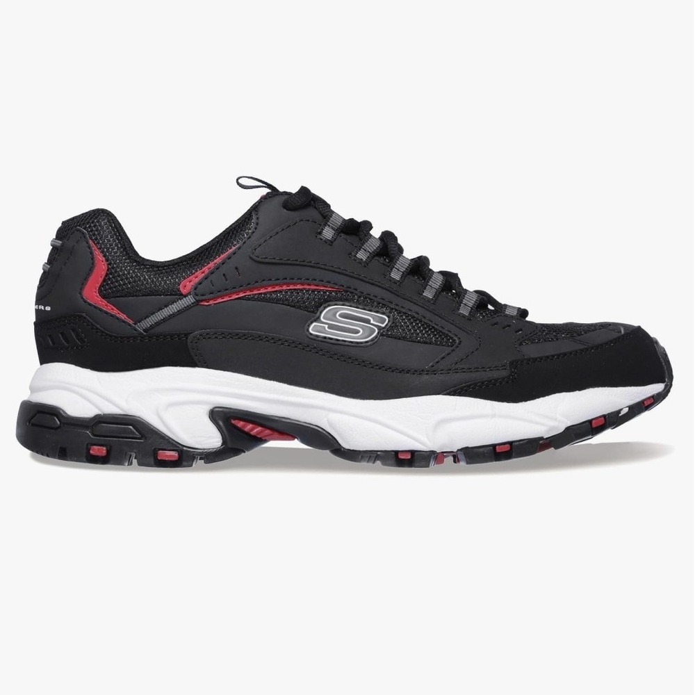 Skechers Stamina Cutback Mens Black Red Training Sneakers 51286EW Size 11 EUC
